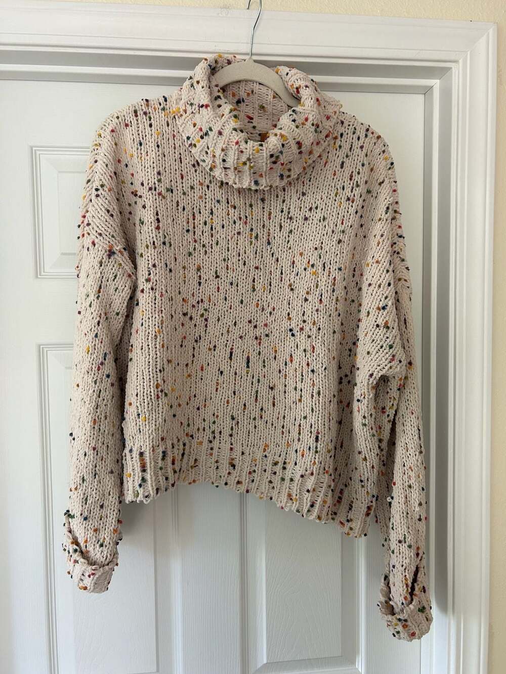 POL Clothing Chunky Knit Confetti Turtleneck Sweater
